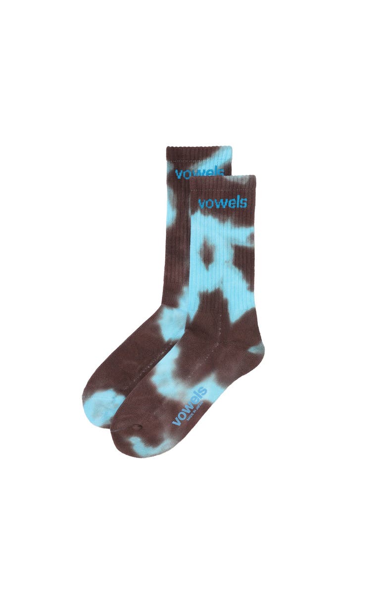 vowels Dyed Socks, Main, color, Brown/Teal