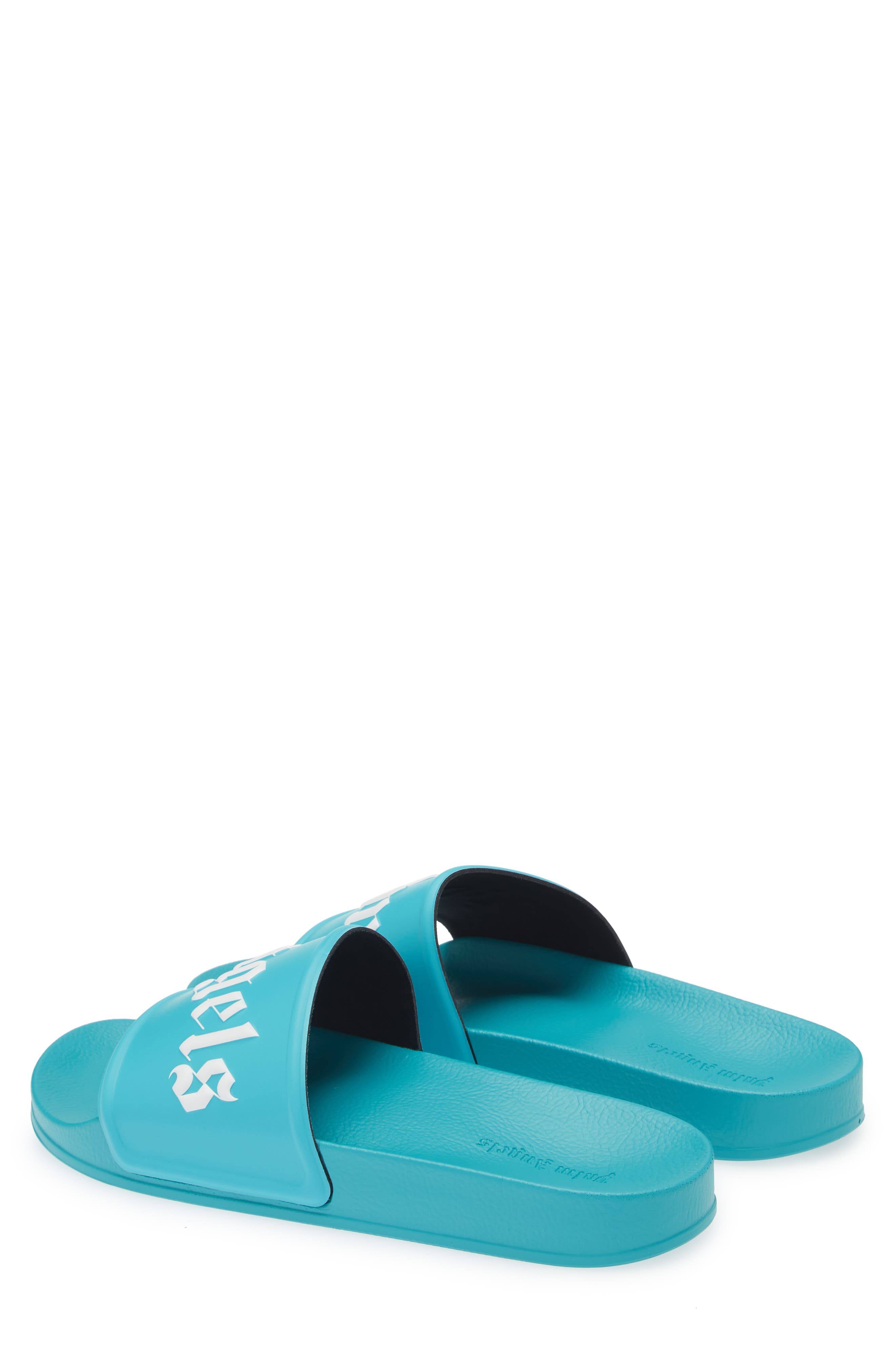 Palm Angels Logo Embossed Pool Slide Sandal, Alternate, color, 