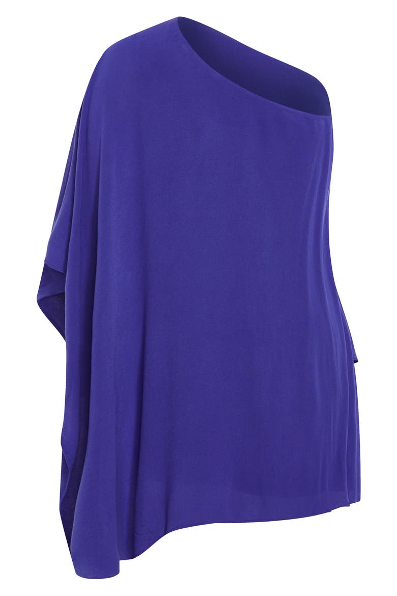 Lily One-Shoulder Cape Dress, Alternate, color, PURPLE