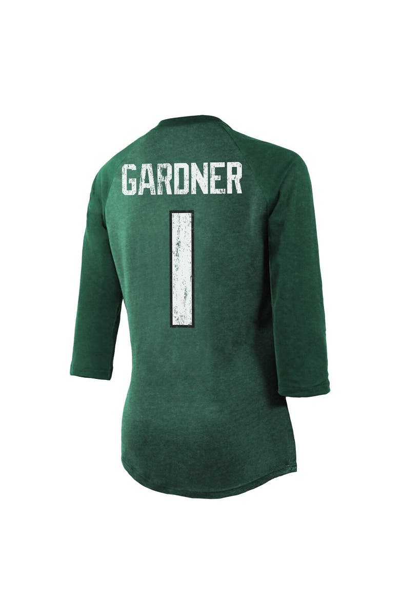 Majestic Threads Women's Majestic Threads Ahmad Sauce Gardner Green New York Jets Player Name & Number Tri-Blend 3/4-Sleeve Fitted T-Shirt, Alternate, color, Green