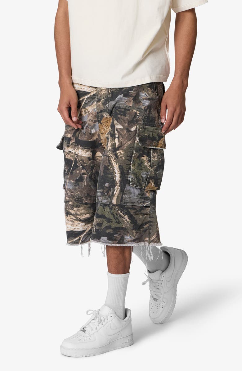 mnml Camo Print Ultra Baggy Cargo Shorts, Alternate, color, Forest Camo