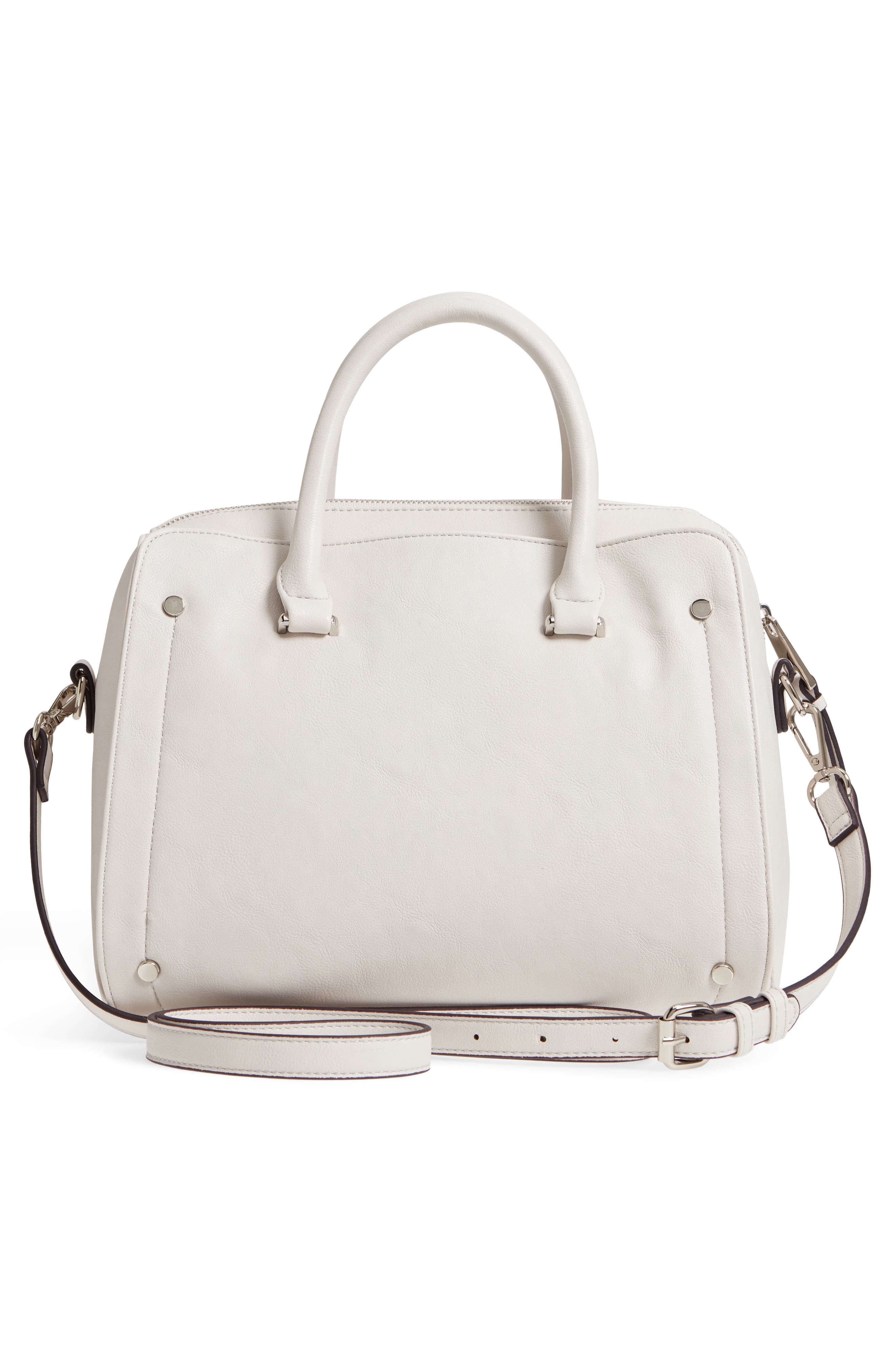 Sole Society Speedy Studded Faux Leather Satchel, Alternate, color, 