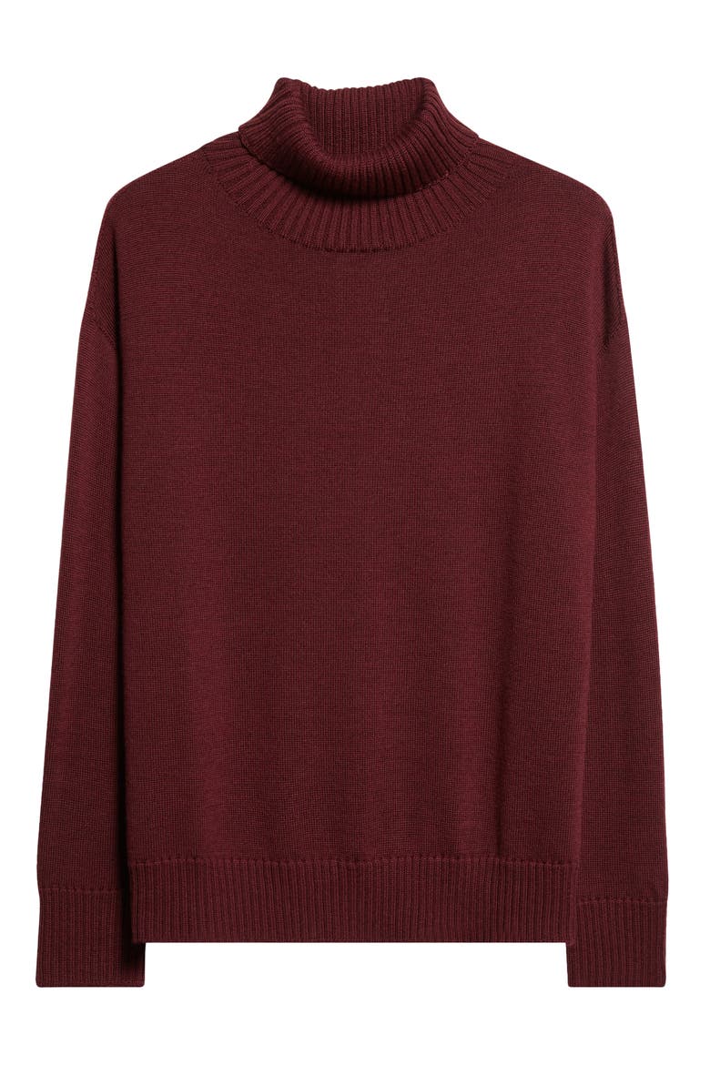 Mino Virgin Wool Turtleneck Sweater, Alternate, color, BORDEAUX