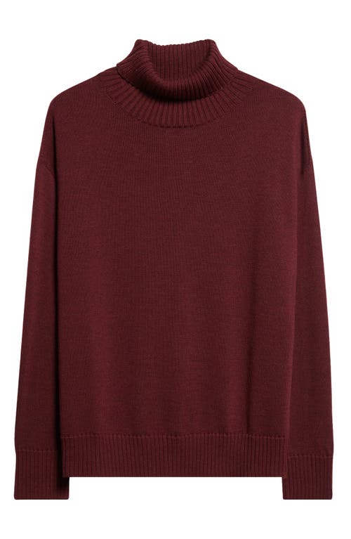 Mm By Max Mara Mino Virgin Wool Turtleneck Sweater In Burgundy