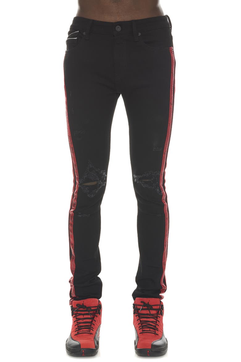 Punk Super Skinny Jeans, Main, color, BLACK