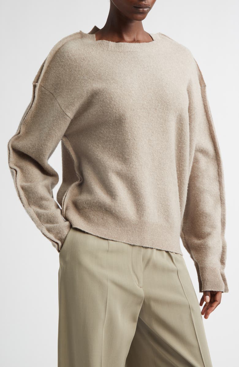 Aisling Camps Sculpted Wool Blend Pullover Sweater, Main, color, Sand