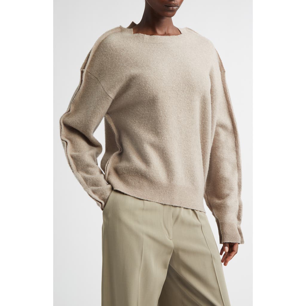Aisling Camps Sculpted Wool Blend Pullover Sweater in Sand at Nordstrom, Size Small