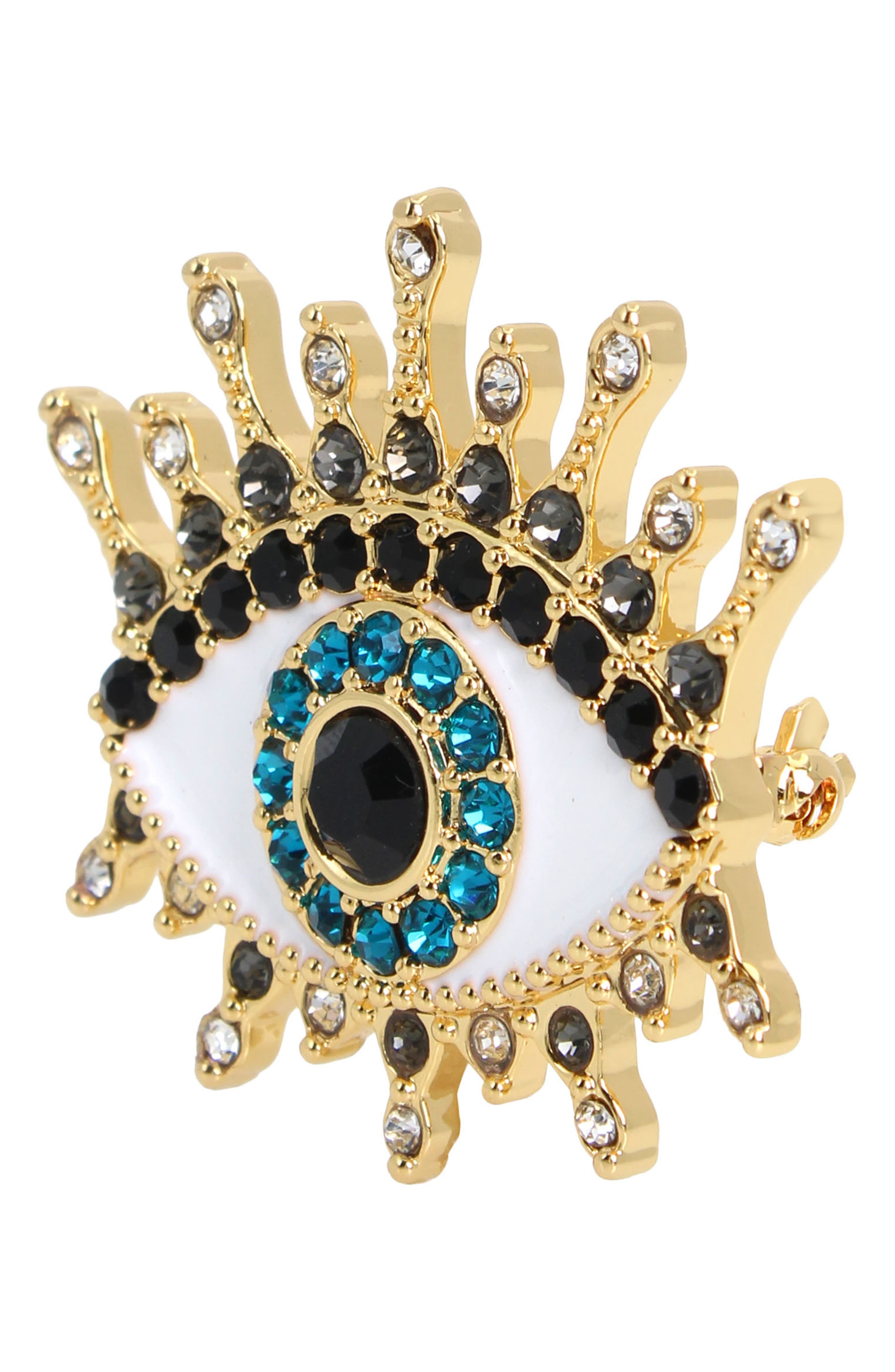 Kurt Geiger London Crystal Pavé Evil Eye Brooch (Women) | Nordstromrack
