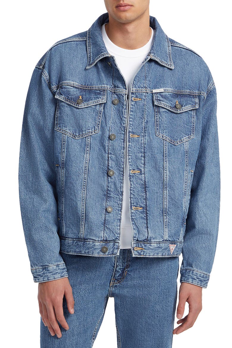 Oversize Denim Trucker Jacket, Main, color, GAM1