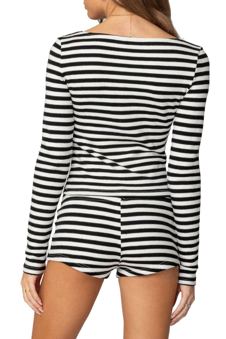 Hali Stripe Knit Long Sleeve Top, Alternate, color, BLACK-AND-WHITE