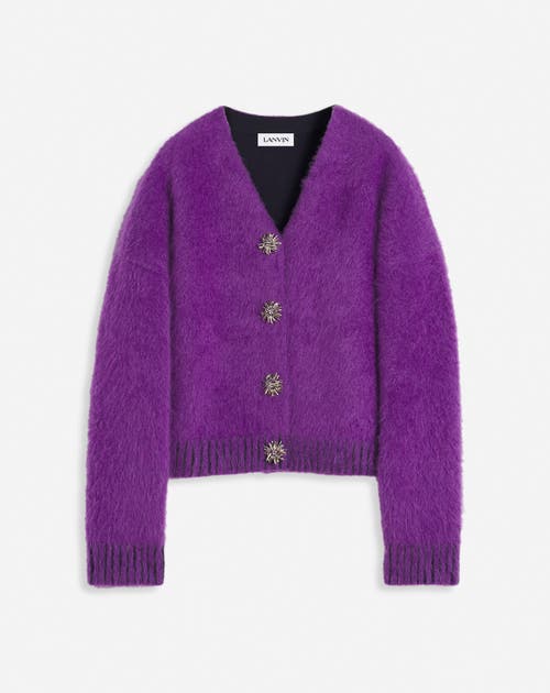 Lanvin Brushed-effect Cardigan In Anemone