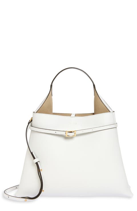 Mini Clare Belted Soft Pebble Grain Leather Tote