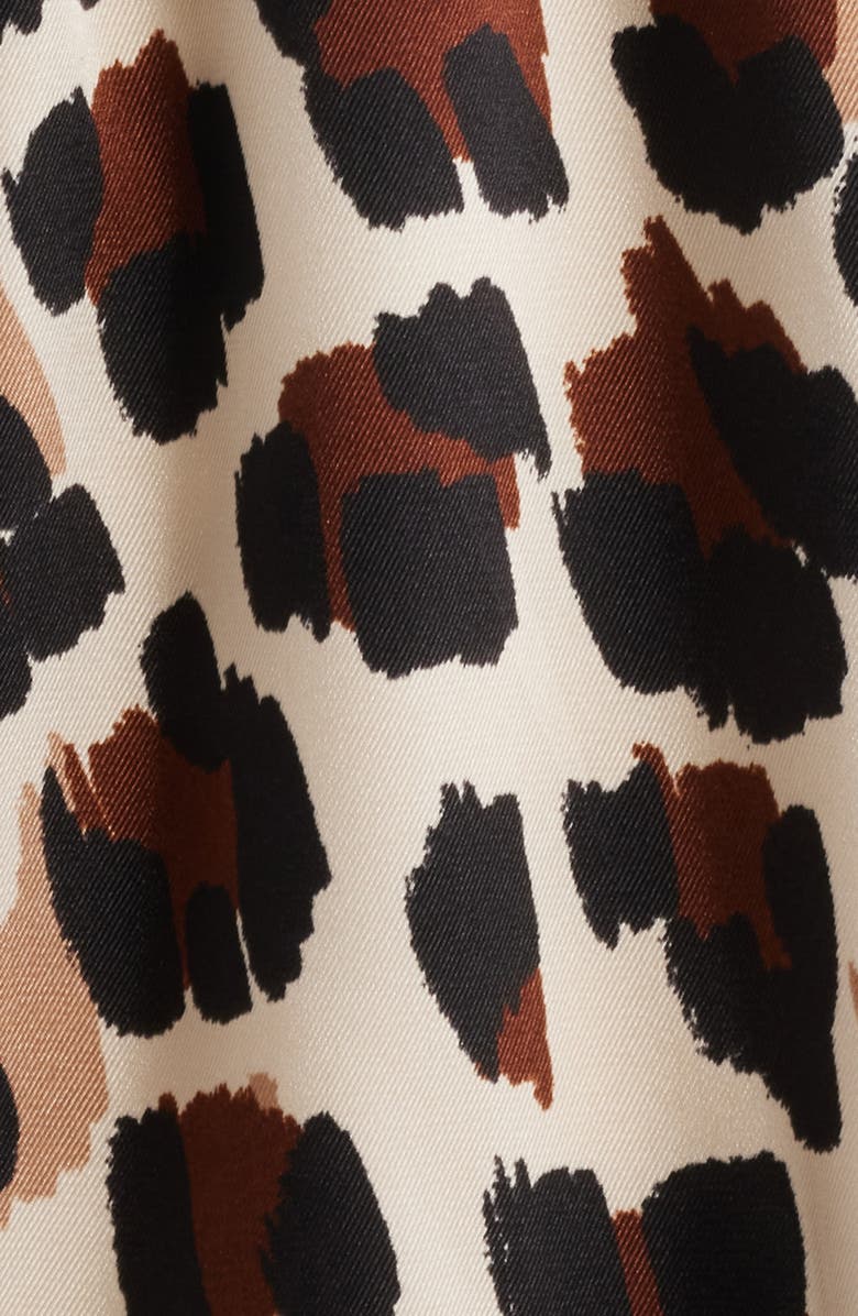 Anne Klein Long Sleeve Leopard Print Minidress, Alternate, color, Ivory Shell Multi