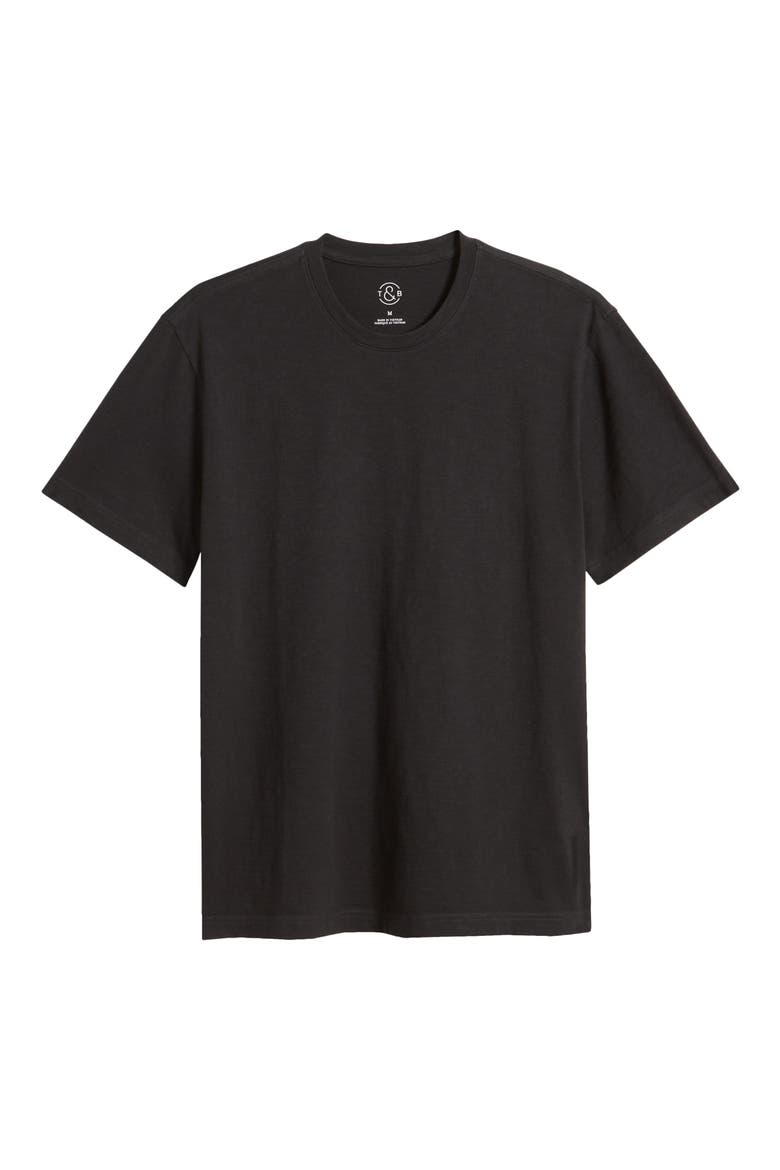 Lived In Slub Jersey Crewneck T-Shirt, Alternate, color, BLACK CAVIAR