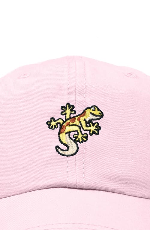 Dalix Gecko Embroidered Casual Cap In Washed Pink