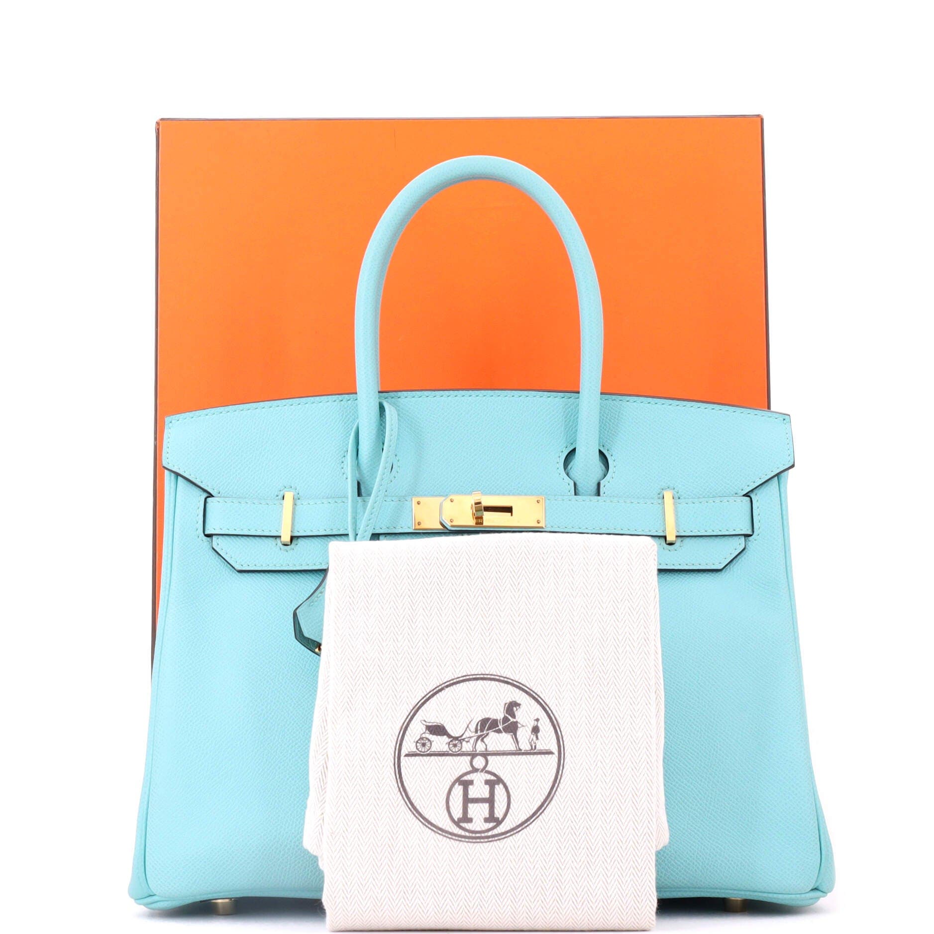 Birkin Handbag Blue Epsom with Gold Hardware 30, Alternate, color, Blue