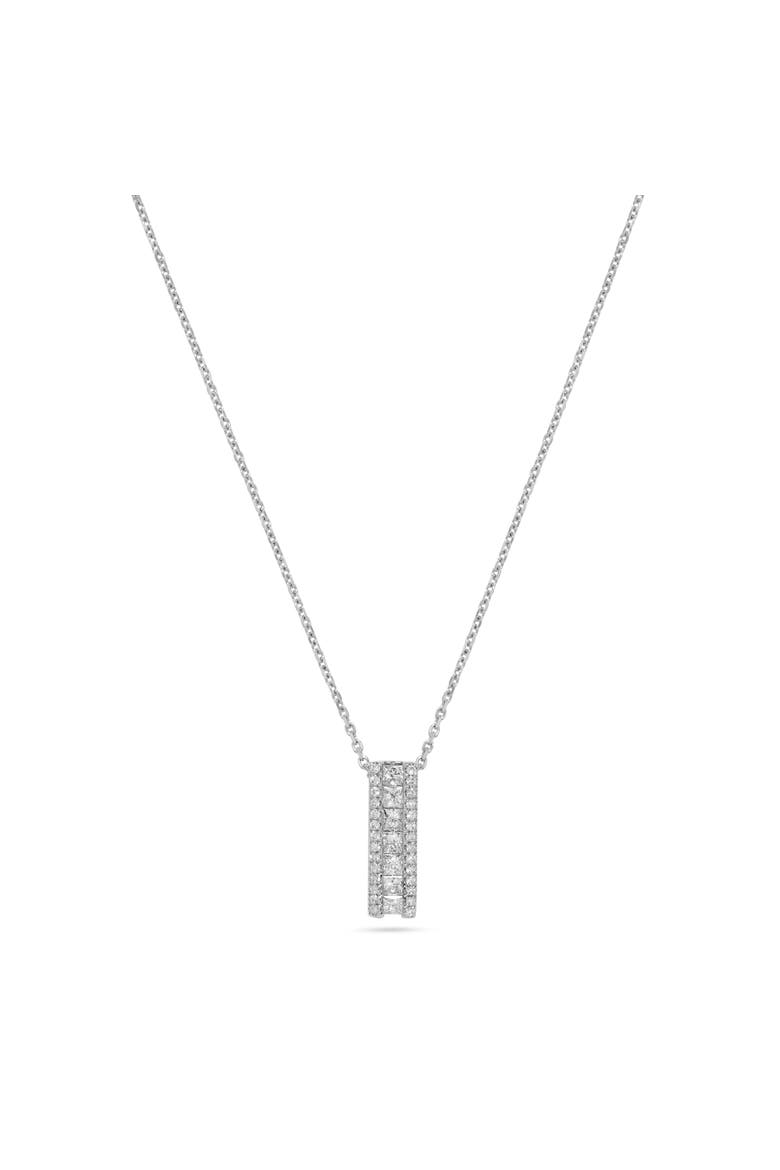 Diamond Princess Channel Pendant Necklace in 14K White Gold, Main, color, 14K White Gold