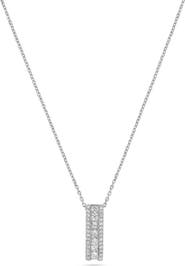 Ancona Fine Jewelry Diamond Princess Channel Pendant Necklace in 14K White Gold