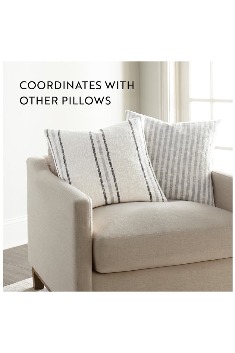 Yarn-Dyed Stripe Cotton Throw Pillow, Alternate, color, GRAY