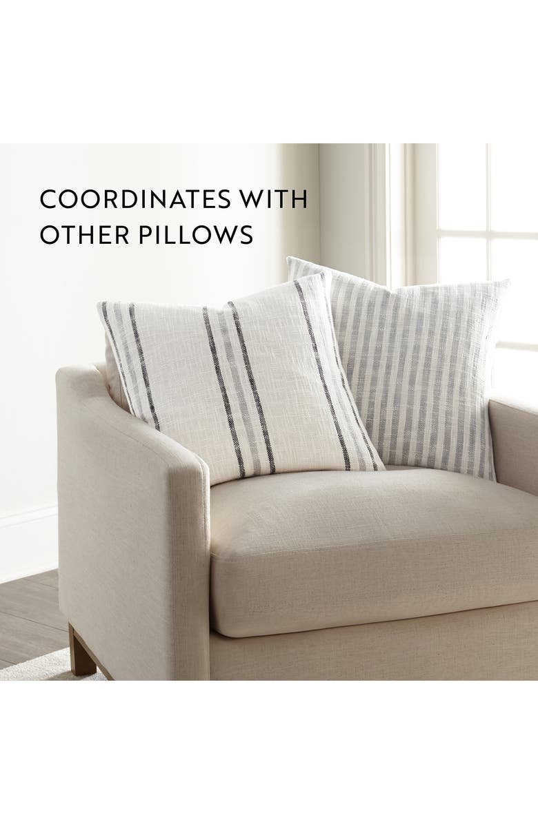 HOMESPUN Yarn-Dyed Stripe Cotton Throw Pillow, Alternate, color, Gray