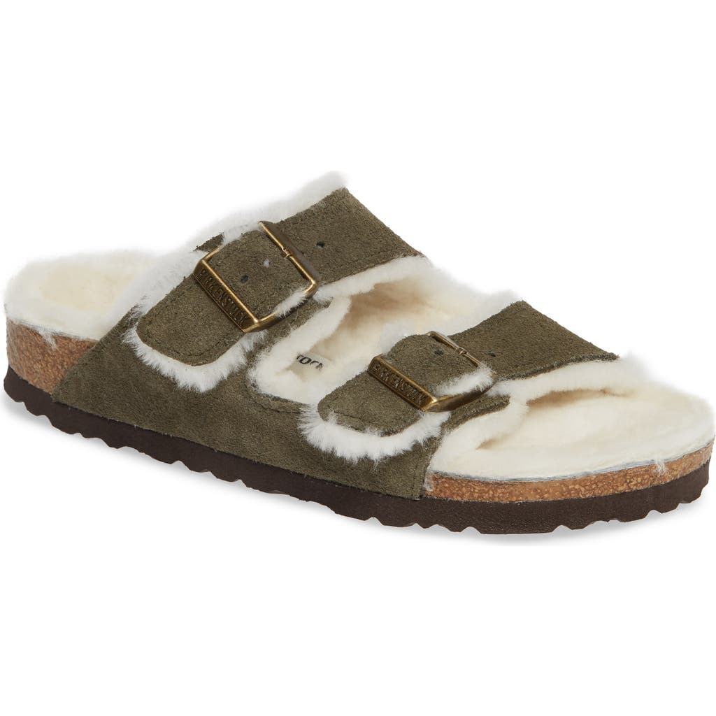 Birkenstock Arizona Genuine Shearling Lined Slide Sandal
