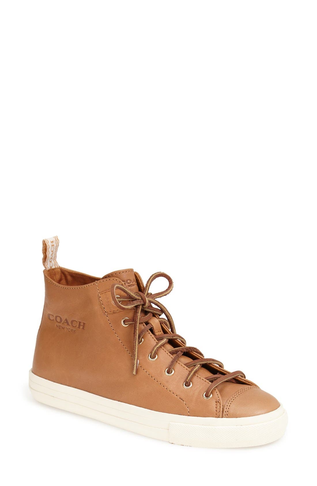COACH 'Brenna' Leather Sneaker, Main, color, 