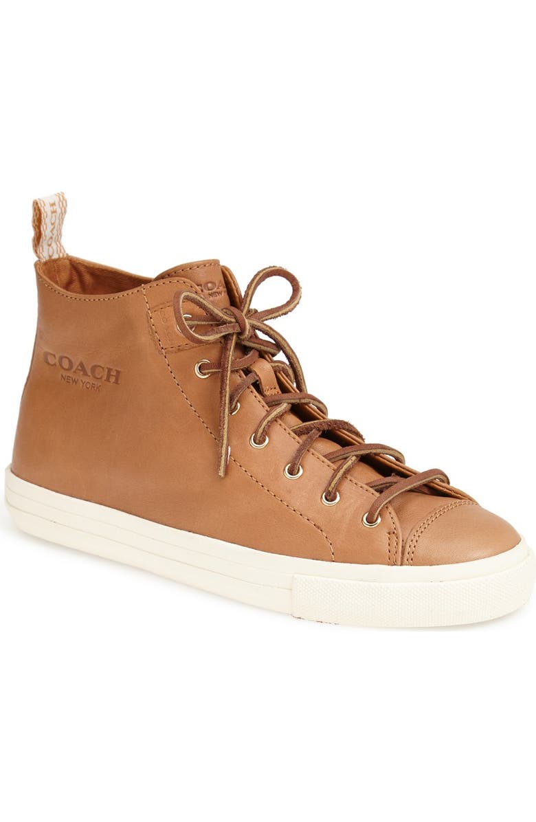 COACH 'Brenna' Leather Sneaker, Main, color,