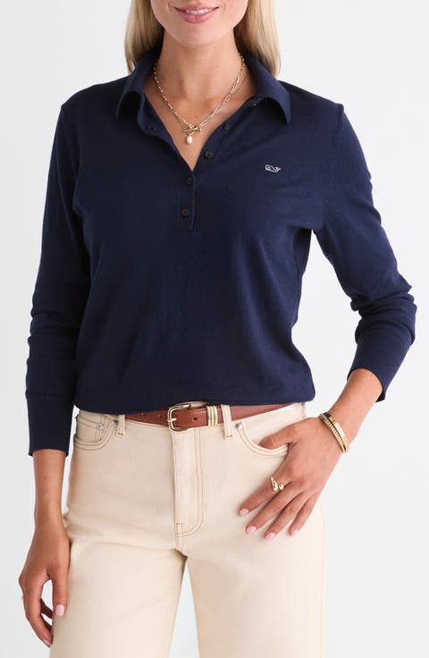Cotton and Cashmere Polo Sweater