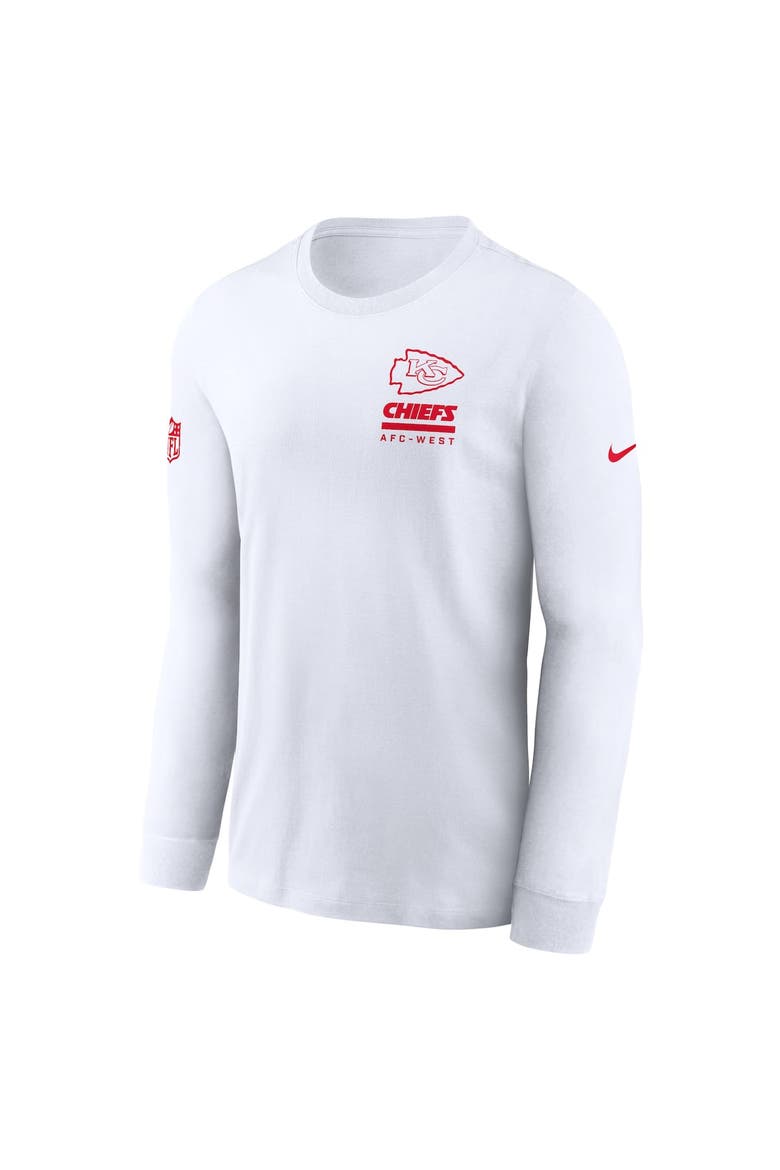 Men's Nike White Kansas City Chiefs Sideline Performance Long Sleeve T-Shirt, Alternate, color, White