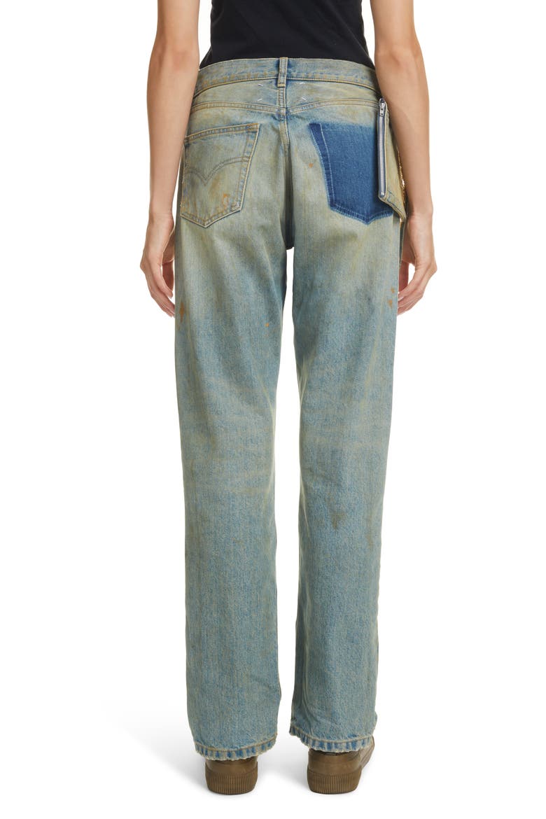 Displaced Pocket Distressed Loose Fit Jeans, Alternate, color, DIRTY WASH