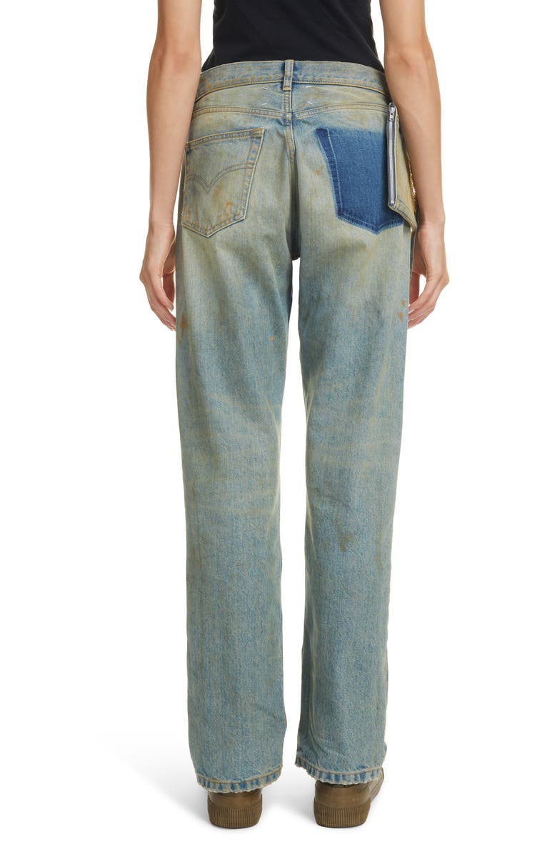 Maison Margiela Displaced Pocket Distressed Loose Fit Jeans, Alternate, color,