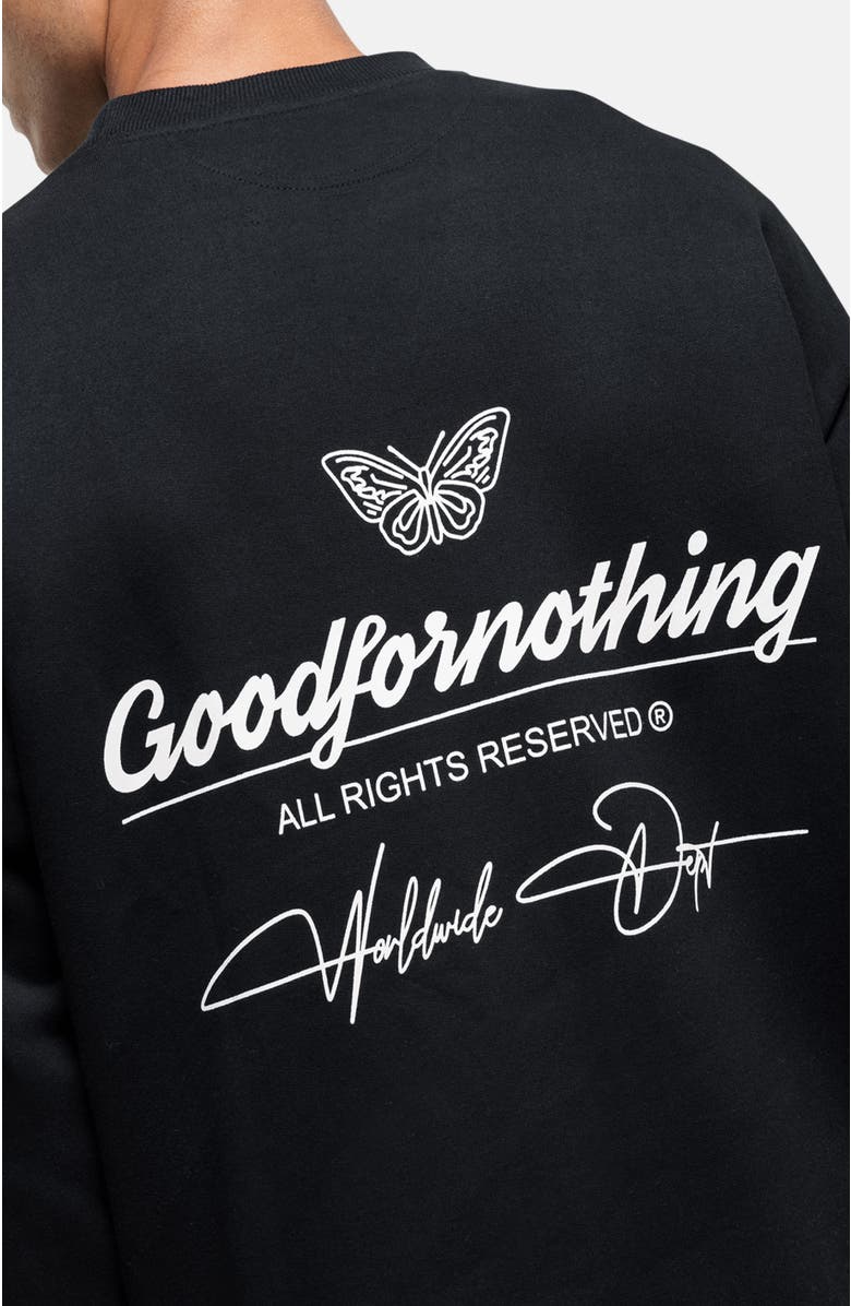 Good For Nothing Washed Black Cult Sweathsirt, Alternate, color, Black
