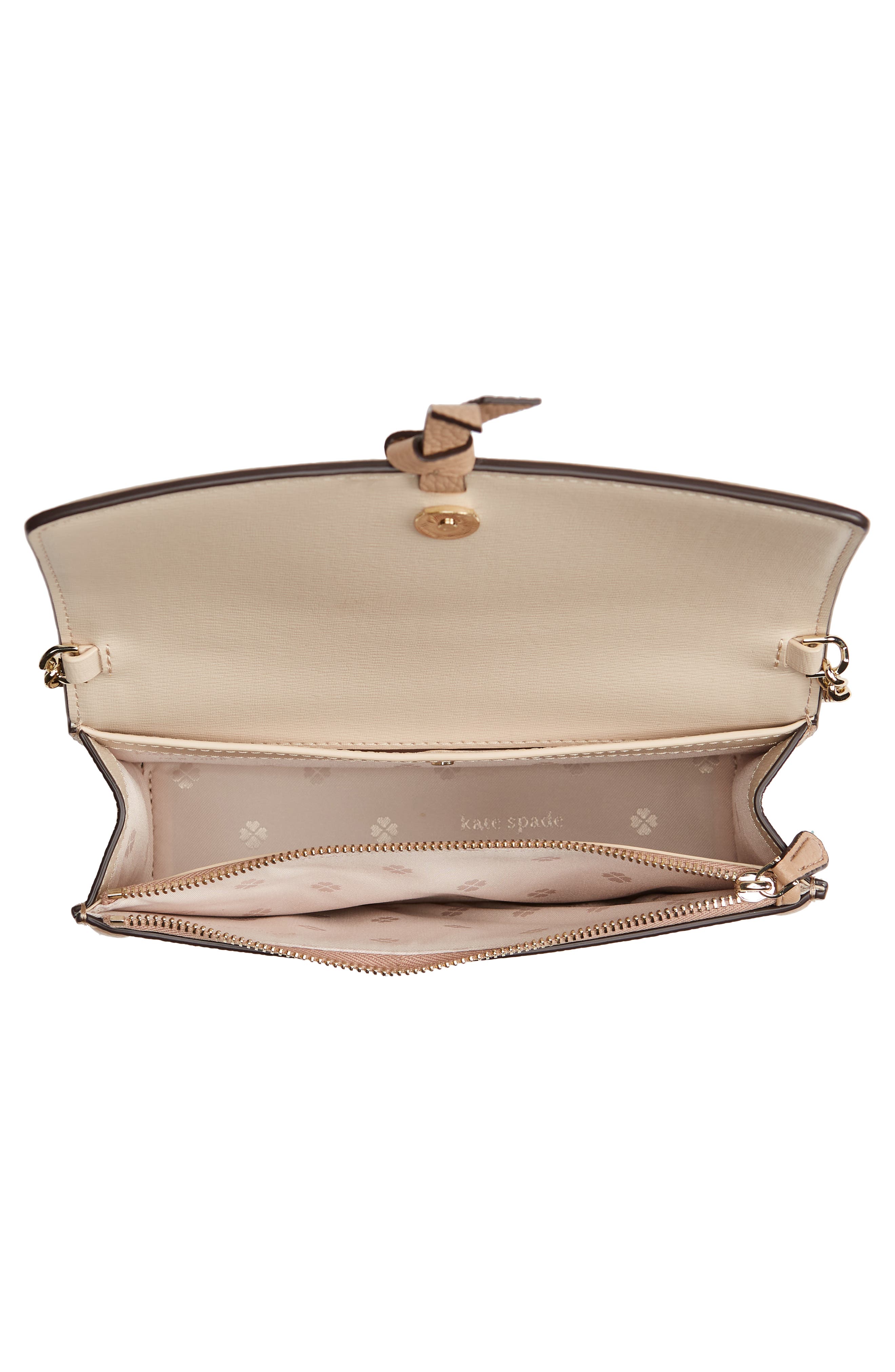 knott leather flap crossbody bag, Alternate, color, RAW PECAN
