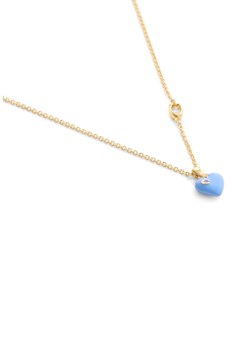 Enamel Heart Short Pendant Necklace, Alternate, color, PERIWINKLE/ GOLD