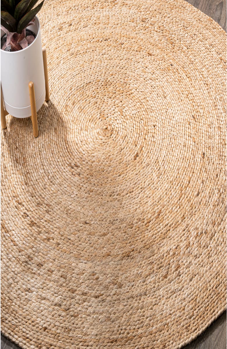 JONATHAN Y Soleil Round Natural Jute Braided Circle Natural Round Area Rug, Alternate, color, Natural