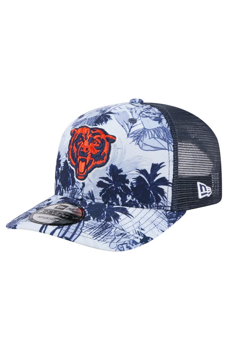 New Era Men's New Era Navy Chicago Bears Hula 9SEVENTY Adjustable Trucker Hat, Main, color, 