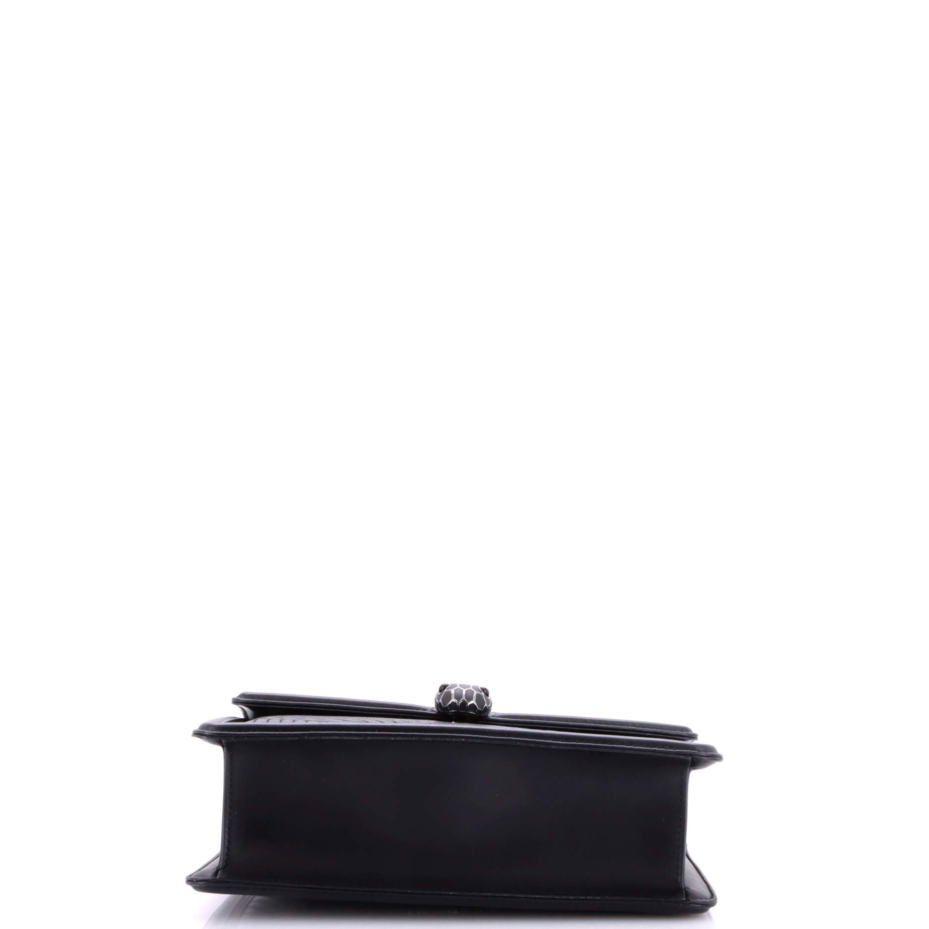Serpenti Forever Shoulder Bag Quilted Leather Small, Alternate, color, Black