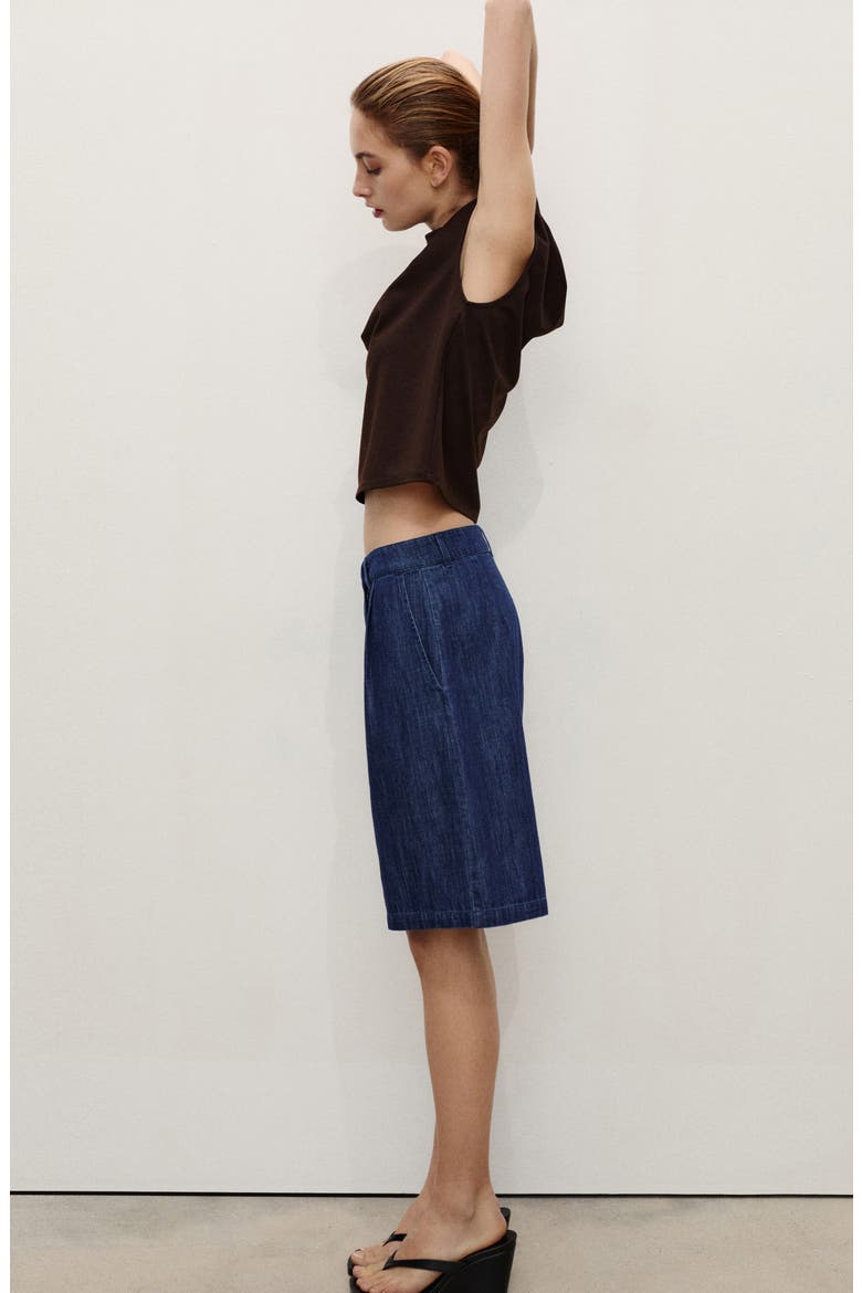 Denim Bermuda Shorts, Alternate, color, BLUE