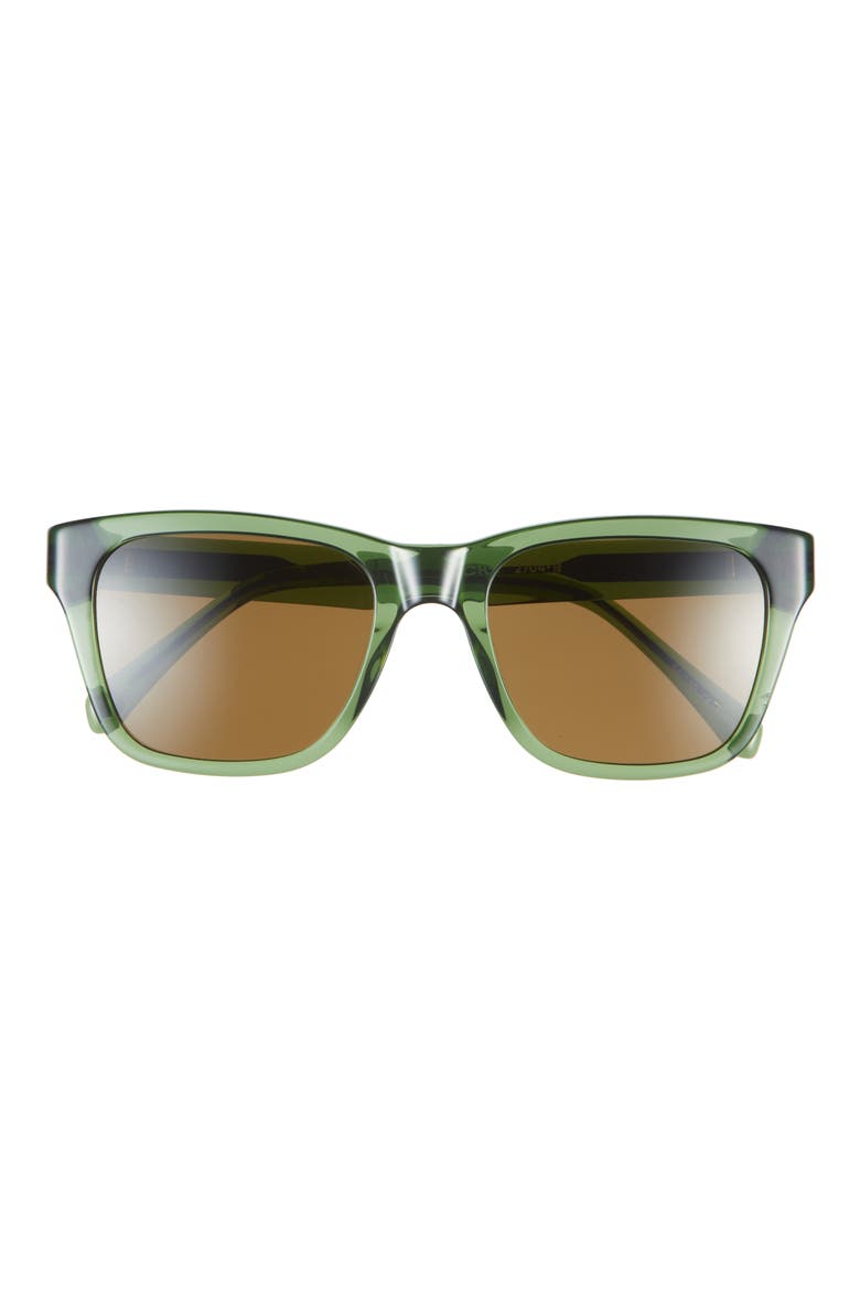 Kvetcher 53mm Square Polarized Sunglasses, Main, color, GREEN CRYSTAL