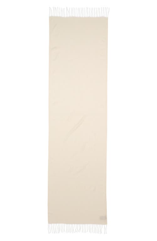 Vince Camuto Chevron Wrap Scarf & Faux Fur Pompom Beanie Set In Neutral