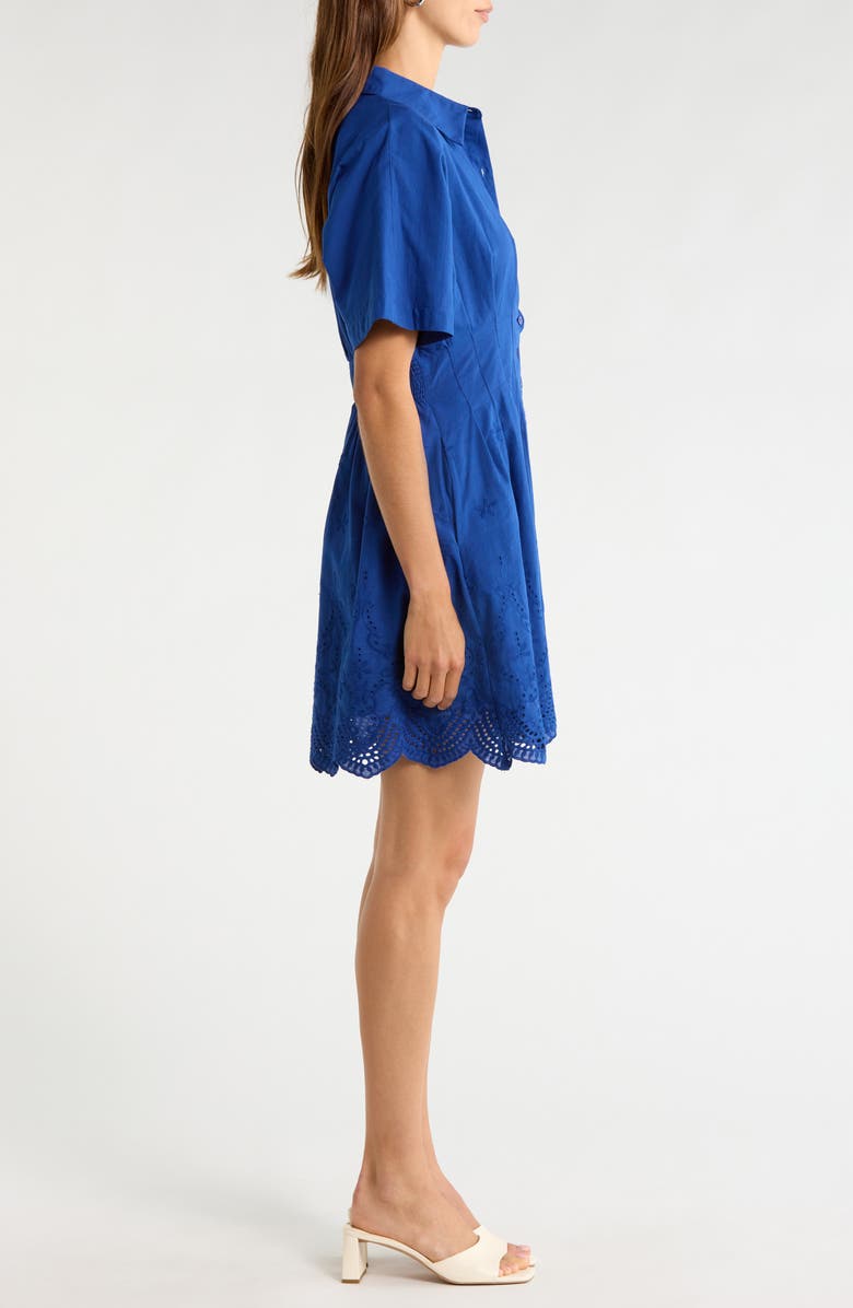 SUGARLIPS Sammie Pleated Eyelet Cotton Minidress, Alternate, color, Navy