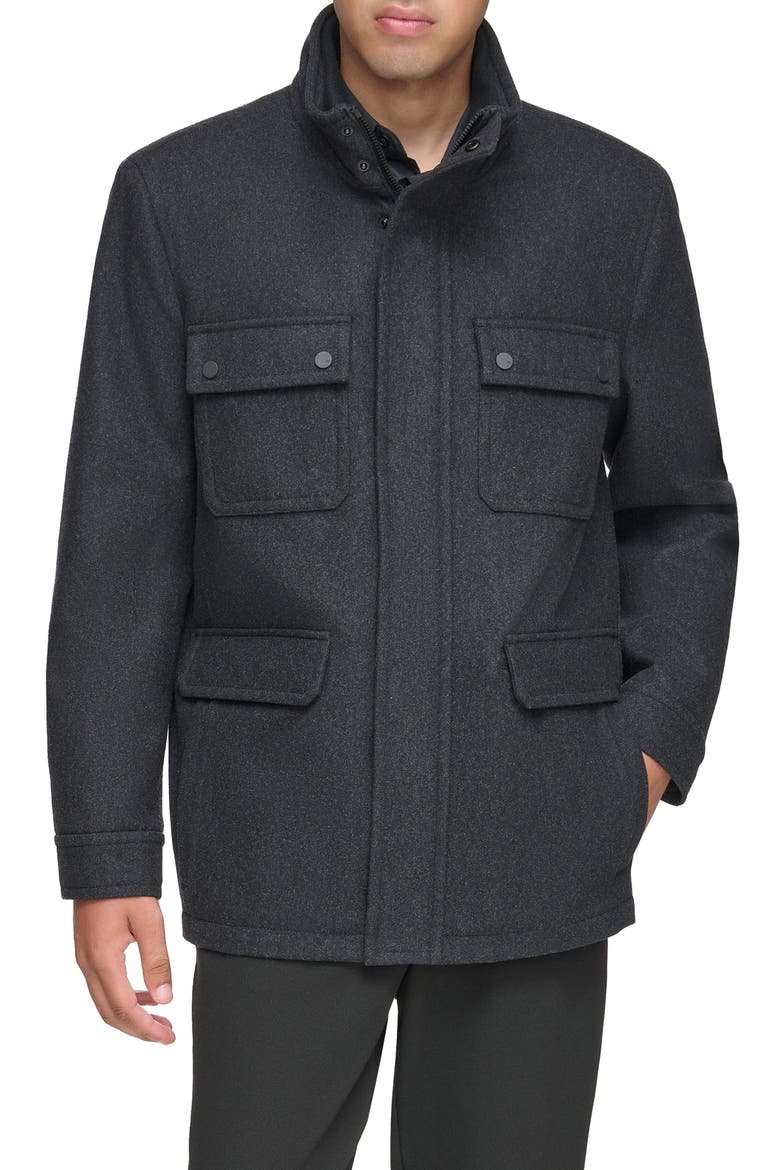 Dunbar Melton Jacket, Main, color, CHARCOAL