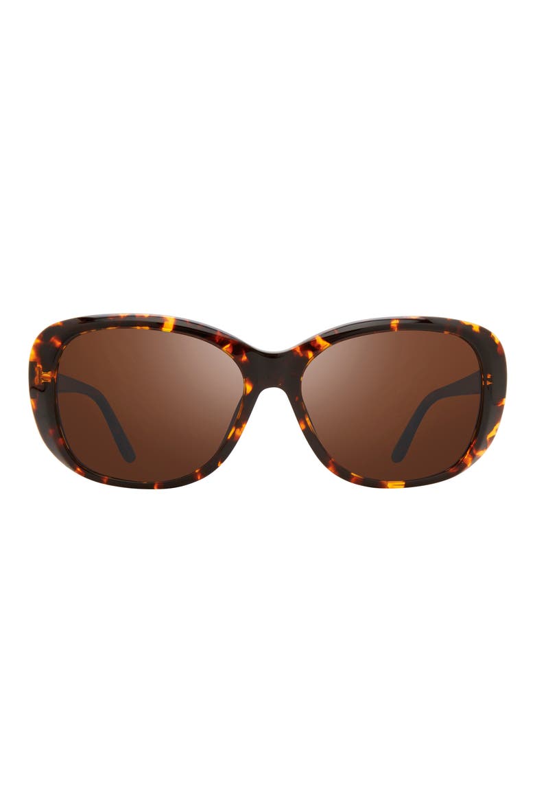 63mm Oval Polarized Sunglasses, Main, color, TORTOISE