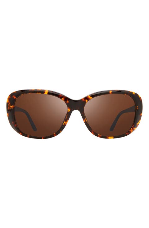 63mm Oval Polarized Sunglasses