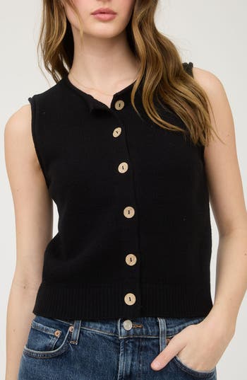 Blu Pepper Solid Button Front Sweater Vest