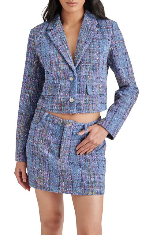 Steve Madden Seraphine Tweed Jacket In Blue Multi