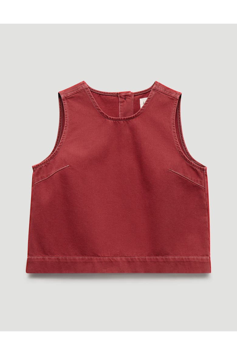 Valerie Denim Shell Top, Alternate, color, Red