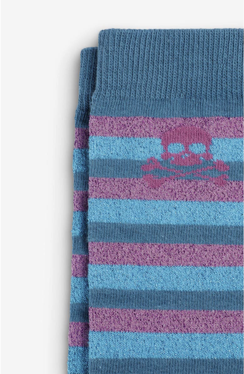 Scalpers L Lurex Stripes Sock Girls, Alternate, color, Duck