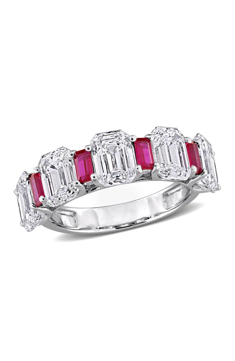 Julianna B. Lab-Created Ruby Semi-Eternity Ring 14k, Main, color, Ruby
