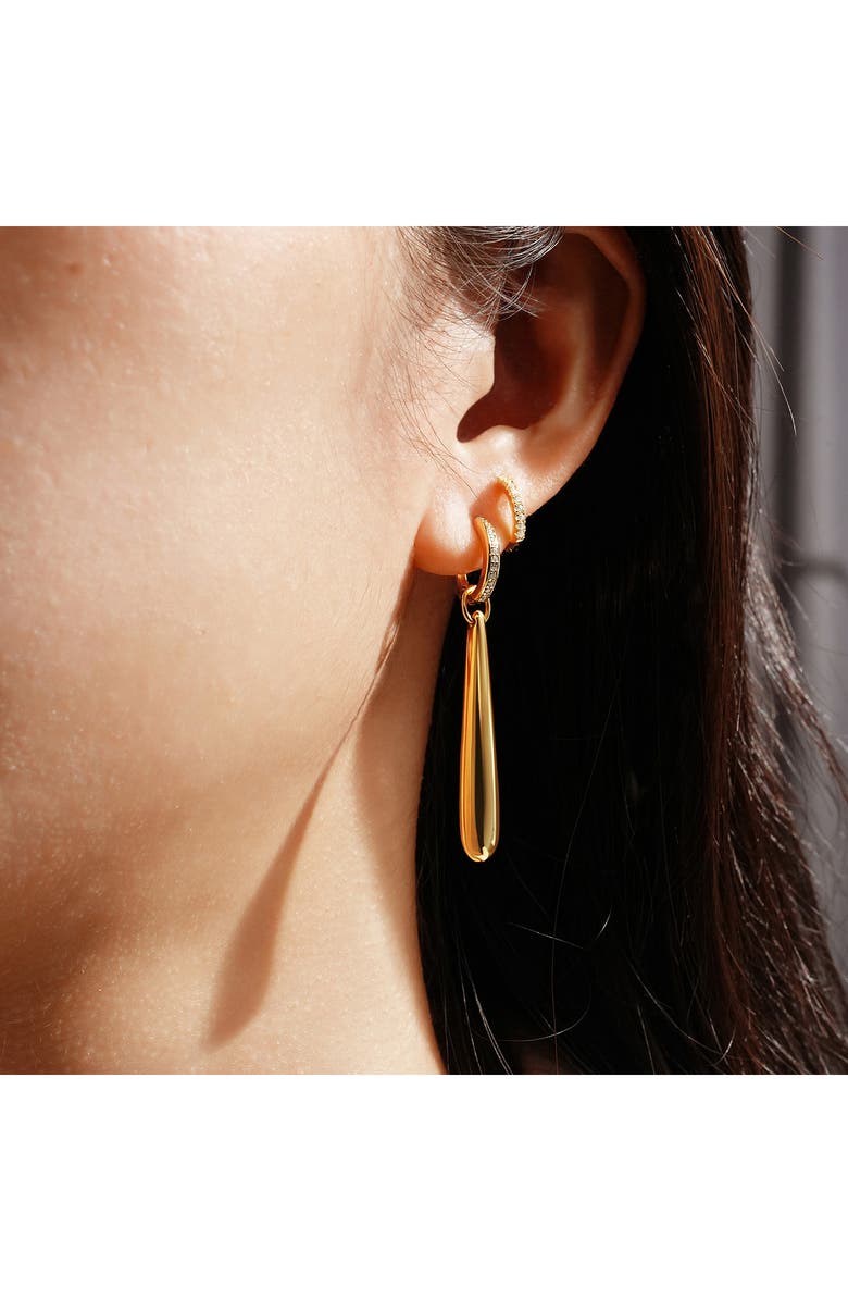 ANIA HAIE Elongated Droplet Earrings, Alternate, color, Shiny Gold